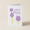 Happy Birthday - Lilac Flowers! - 70S - Word Greeting Card