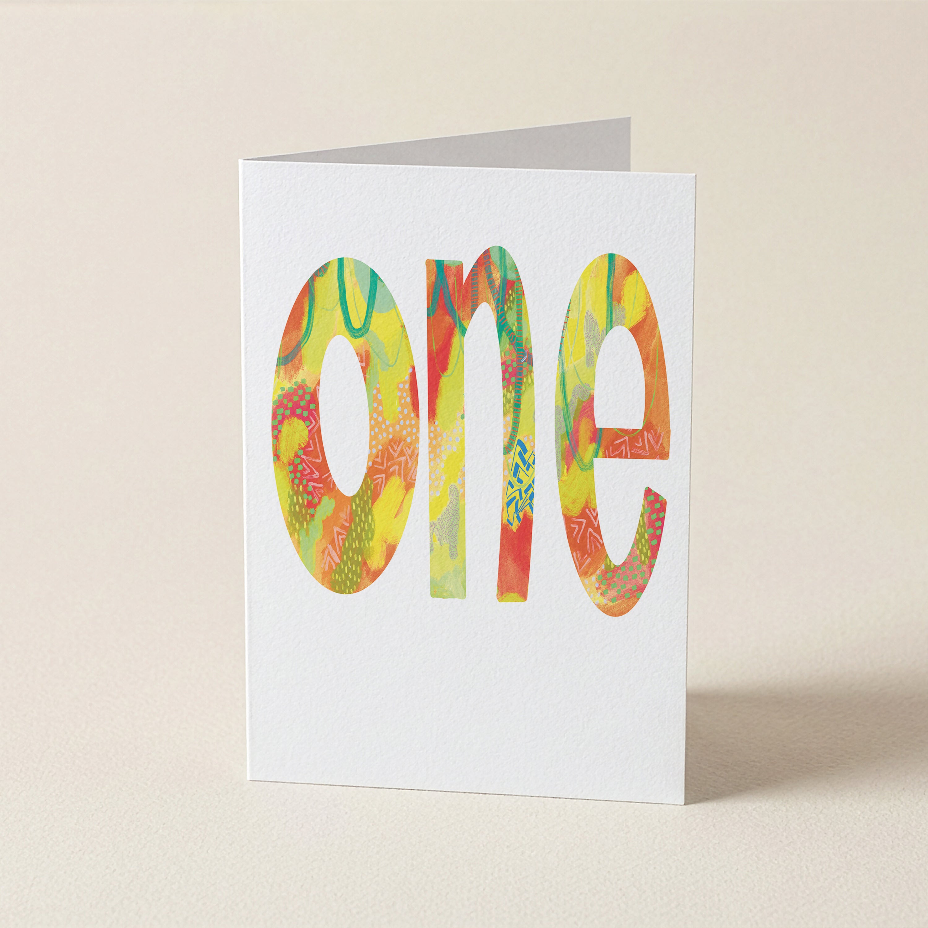 One - Brights - Number/Milestone Greeting Card