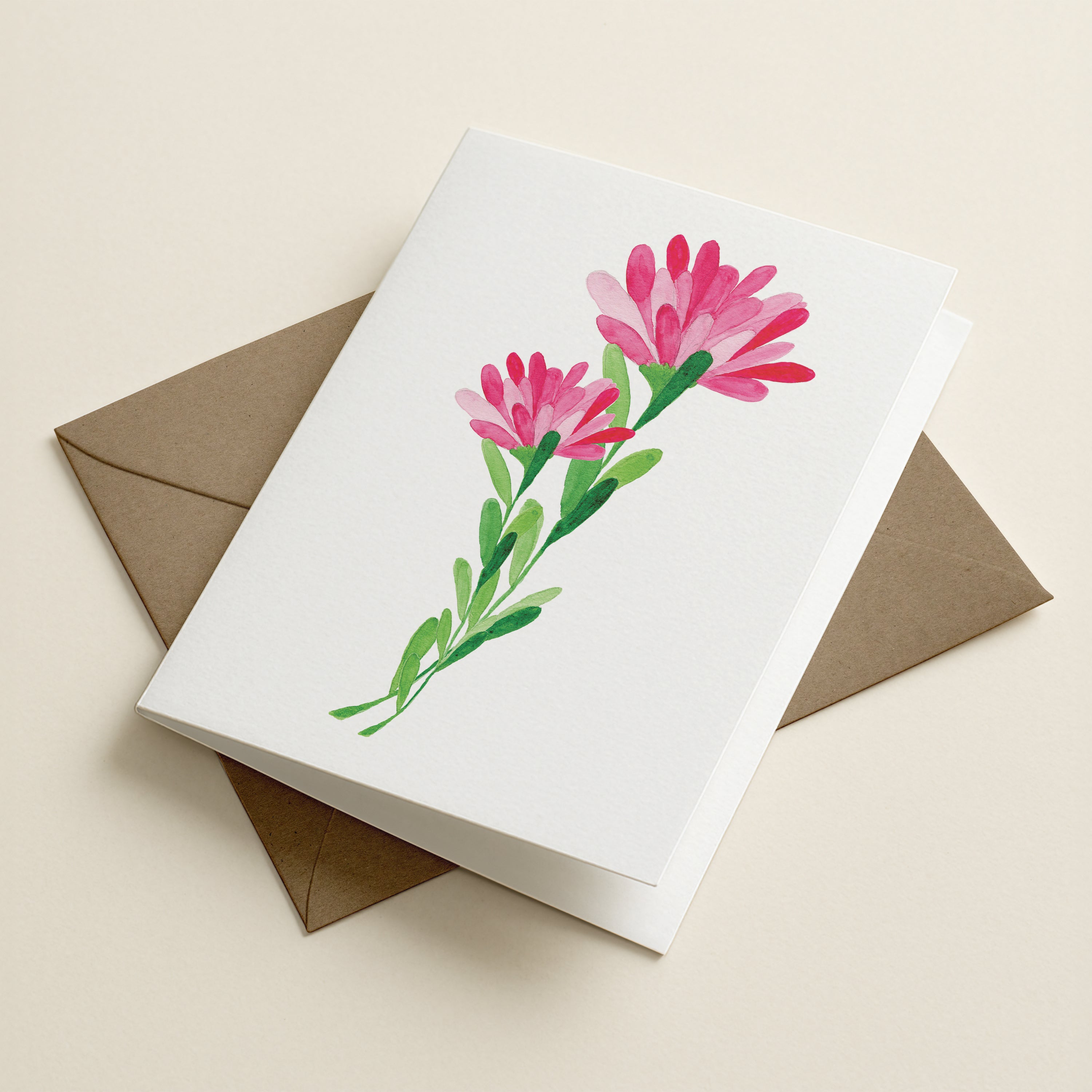 WS Pink Bloom Duo - Botanical Greeting Card