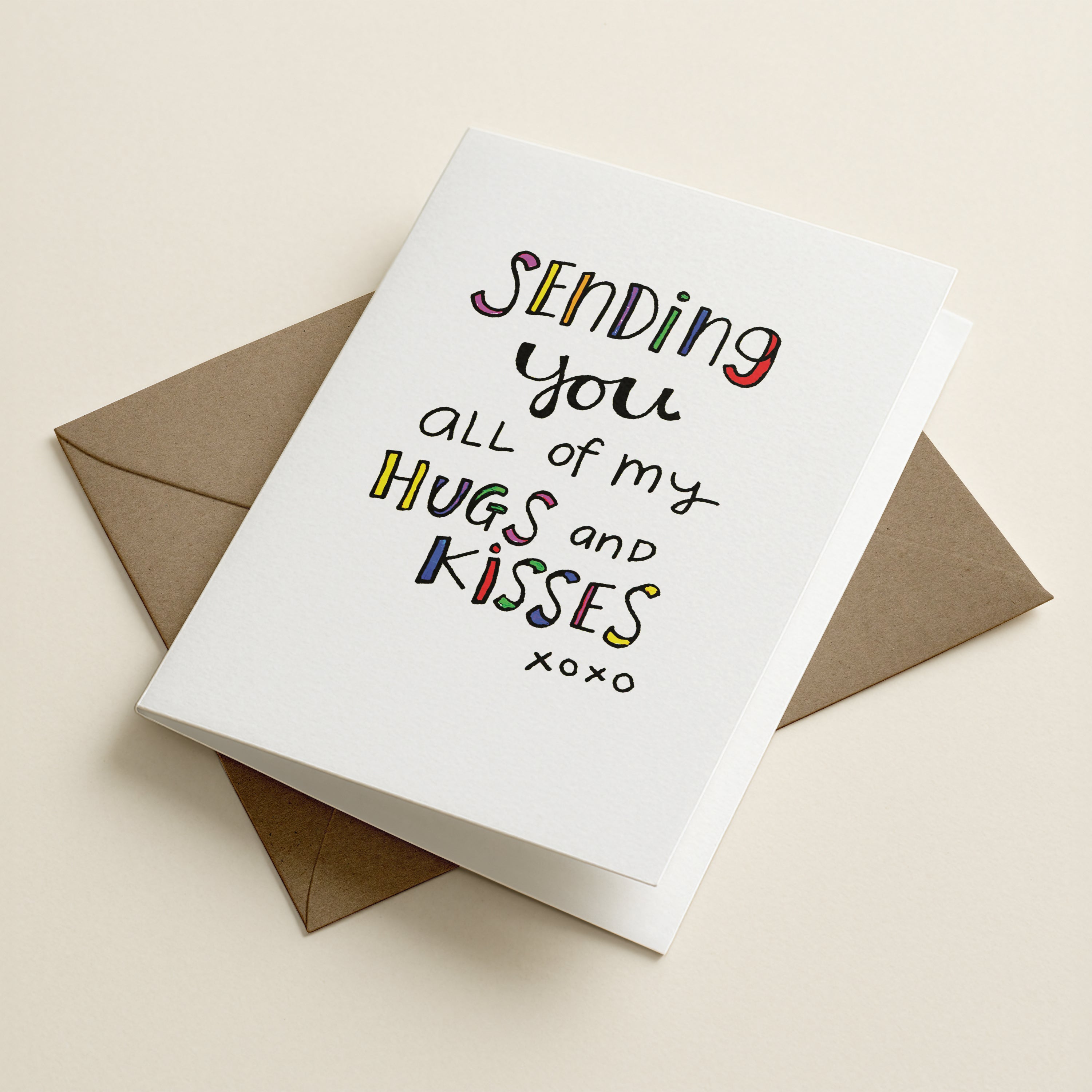 Sending You All My Hugs - WW - Word Greeting Card