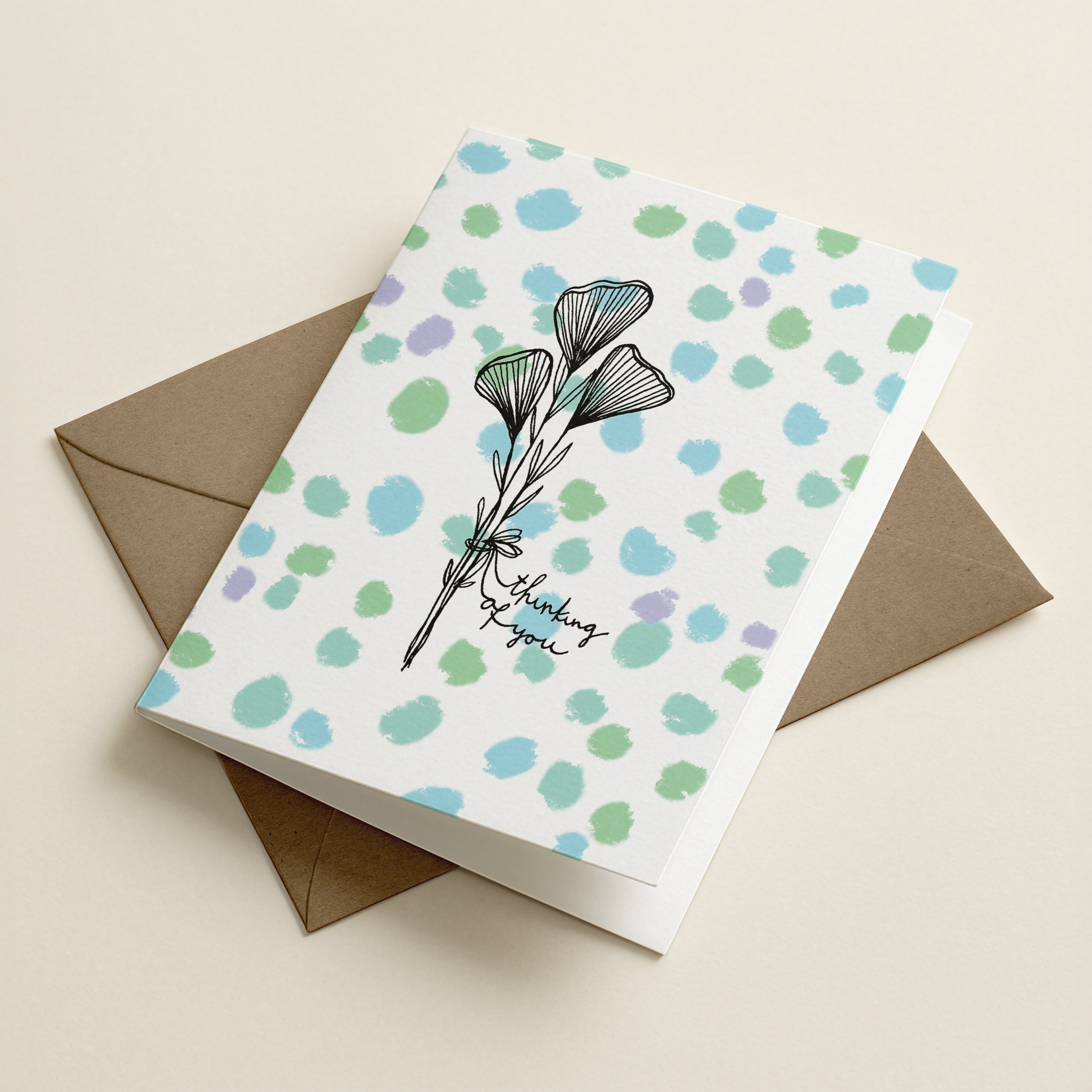 Thinking of You Blue/Green - SPT - Word Greeting Card