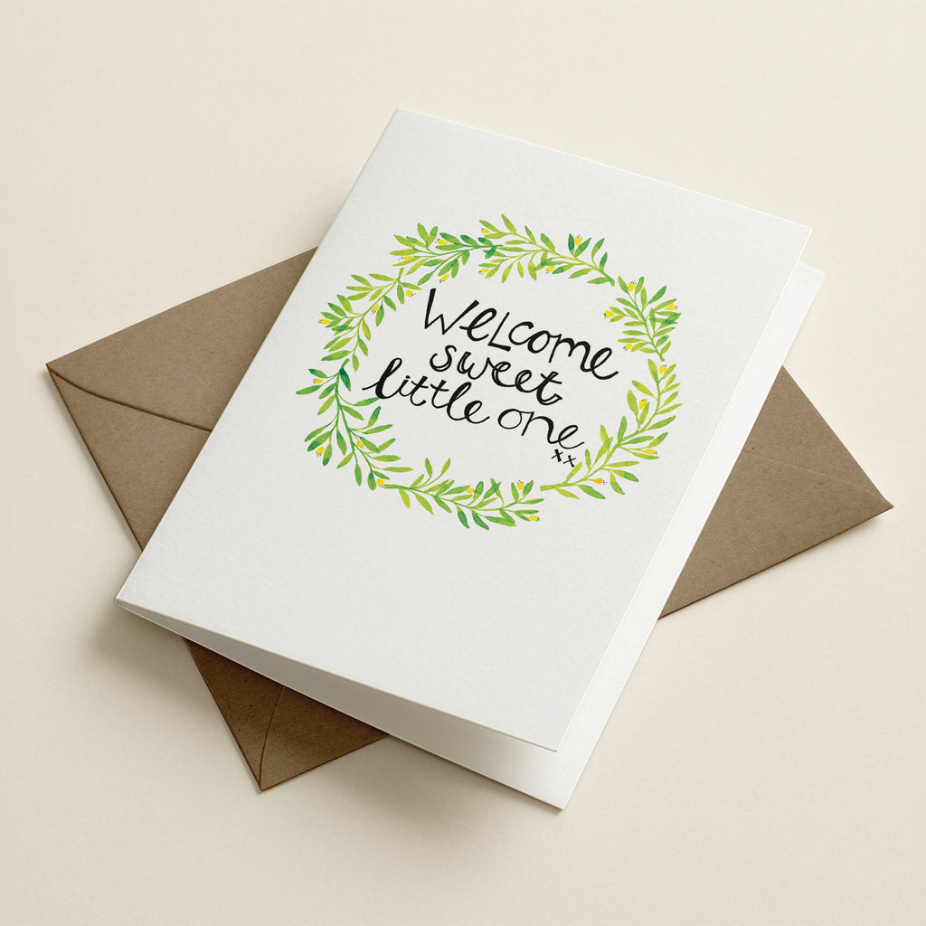 WS Welcome Sweet Little One - WRS - Word Greeting Card