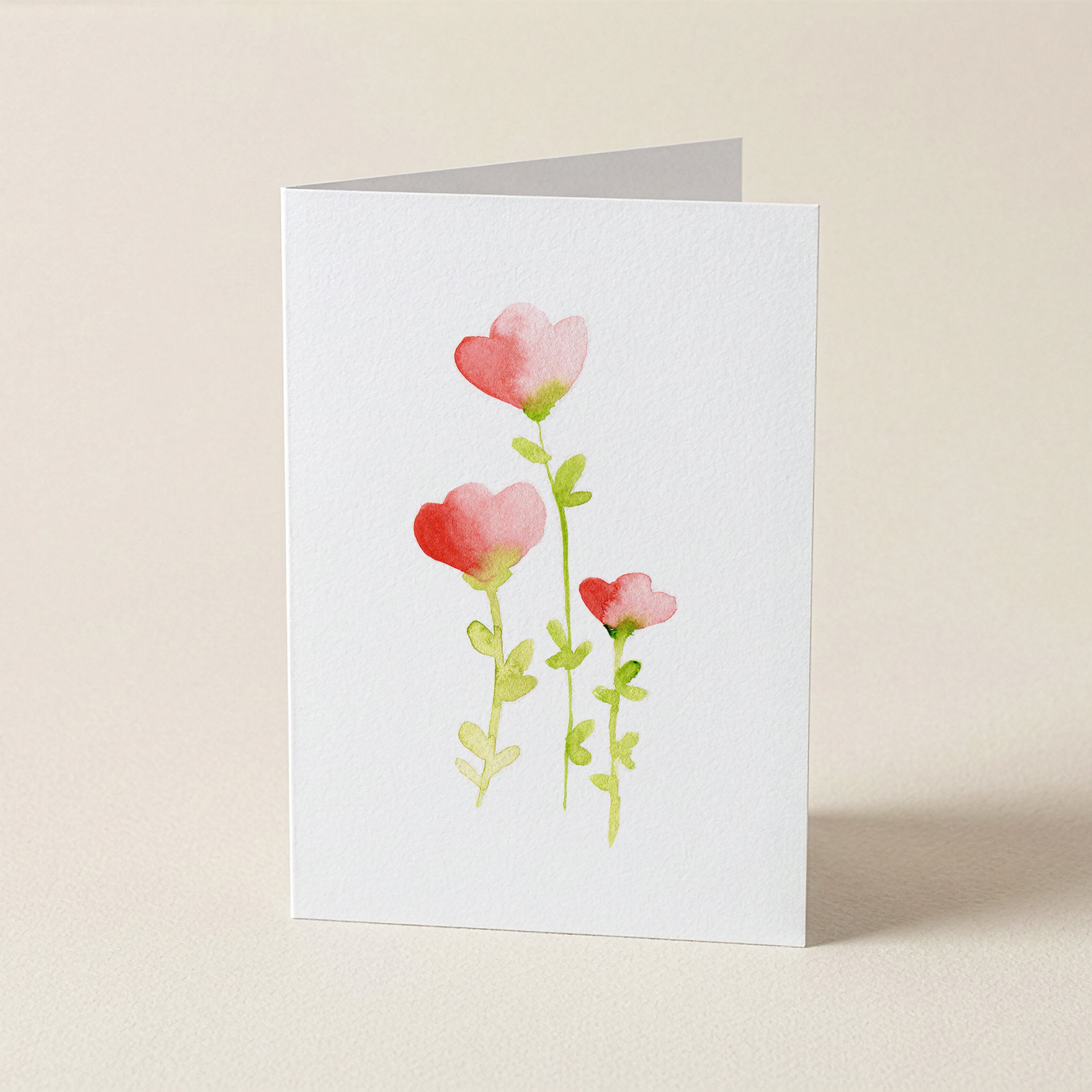 Wildflowers Grow - Red Blooms - Botanical Greeting Card