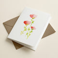 Wildflowers Grow - Red Blooms - Botanical Greeting Card