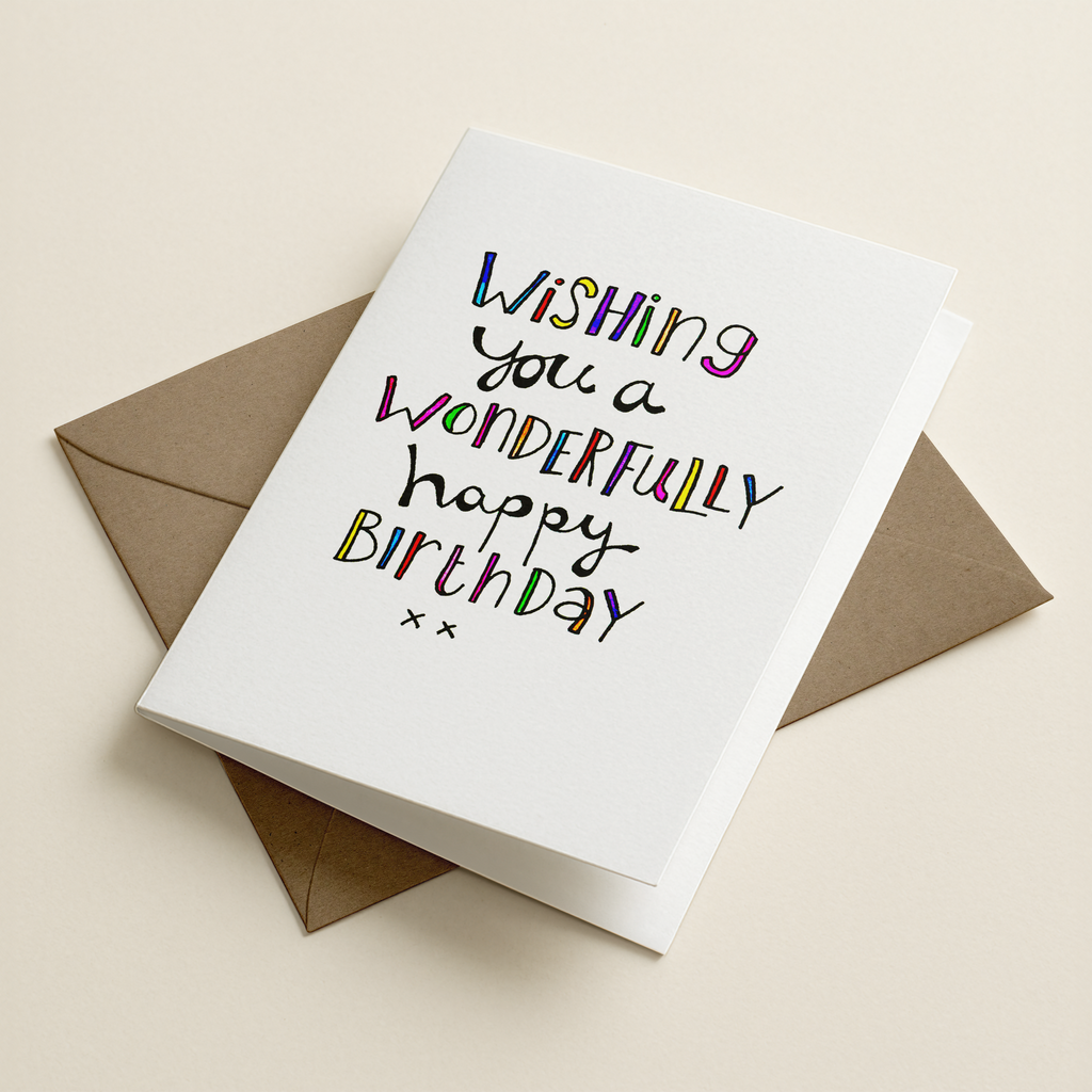 Wishing You a wonderfully Happy Birthday - WW - Word Greeting Card