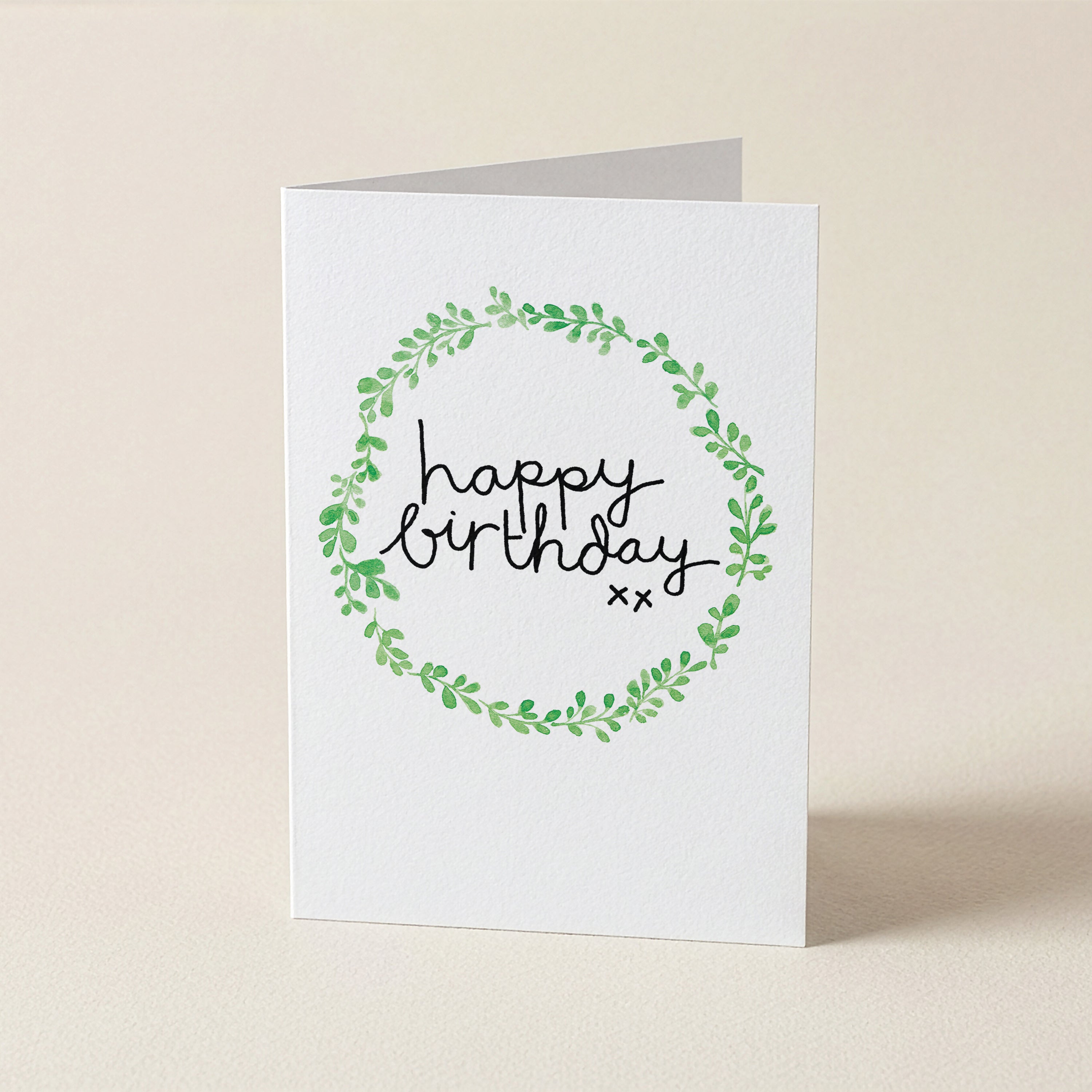 WS Happy Birthday Wreath - WRS - Word Greeting Card