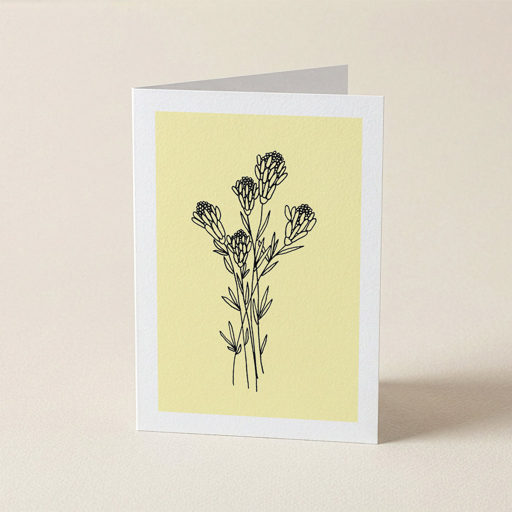 WS Block Proteas Yellow - Botanical Greeting Card