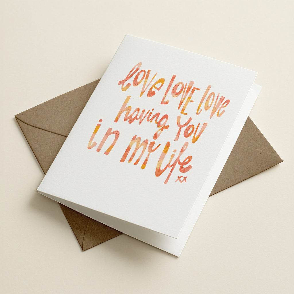 Love Love Love In Life - WCO - Word Greeting Card
