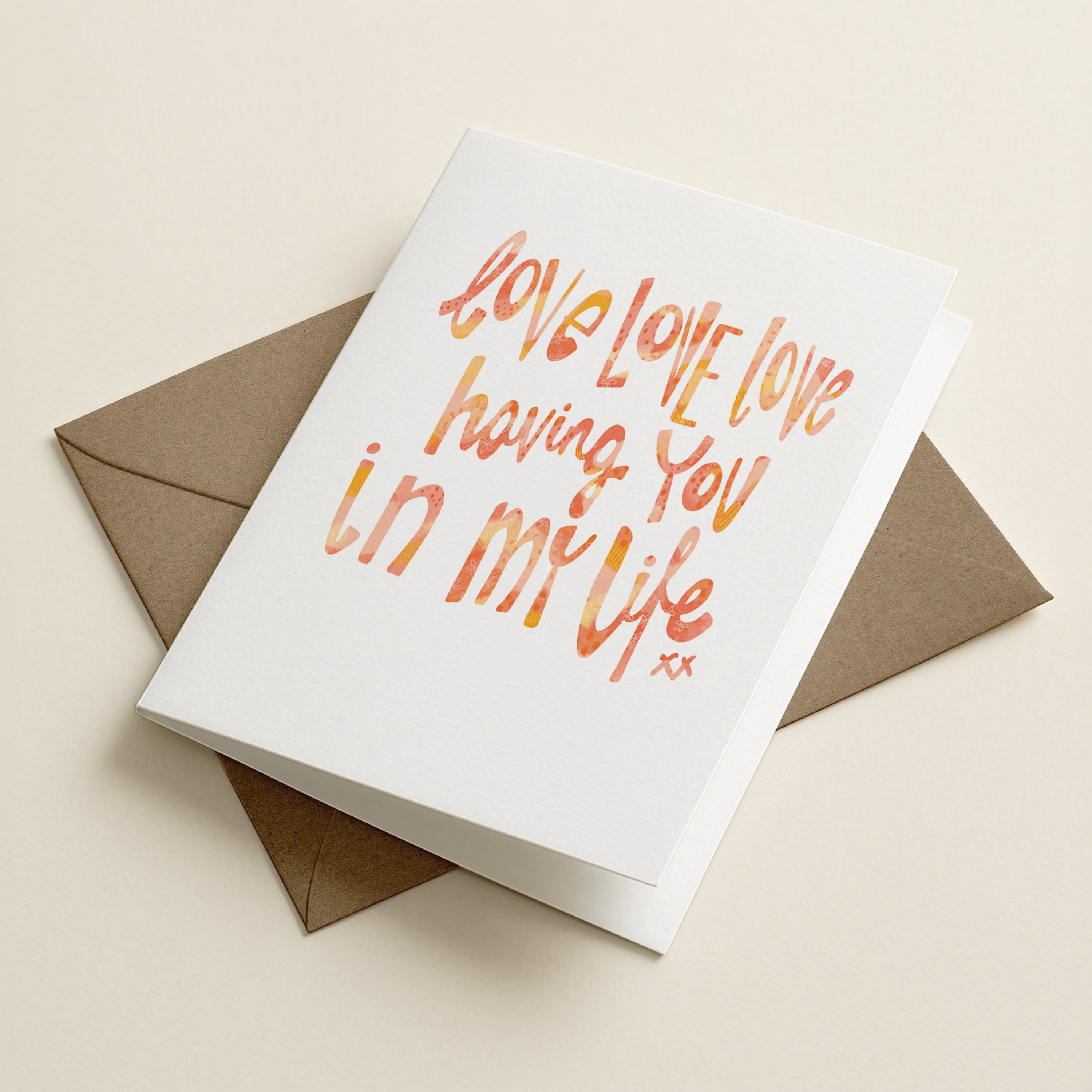 Love Love Love In Life - WCO - Word Greeting Card