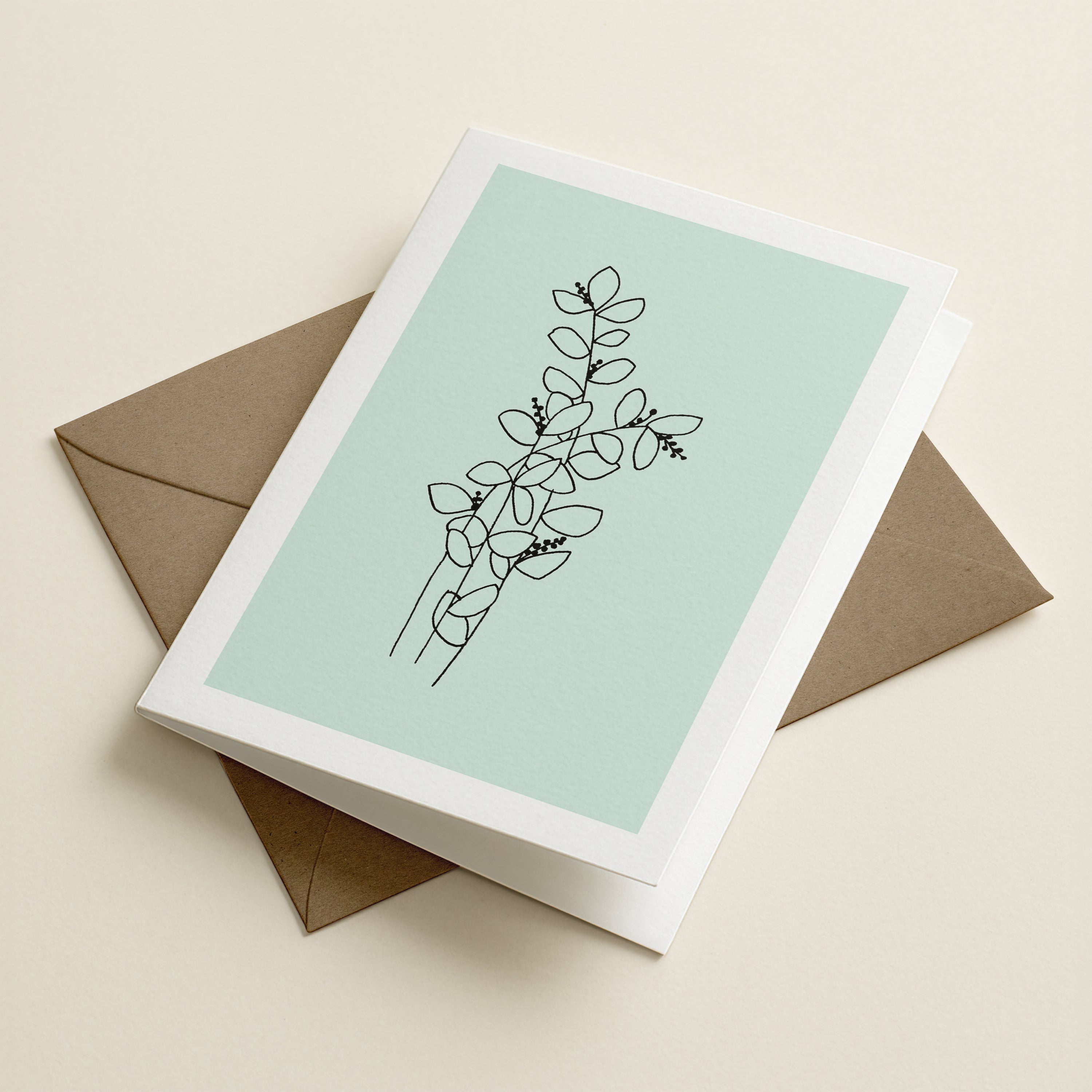 WS Block 'Minty Native Leaves' - BOTANICAL GREETING CARD