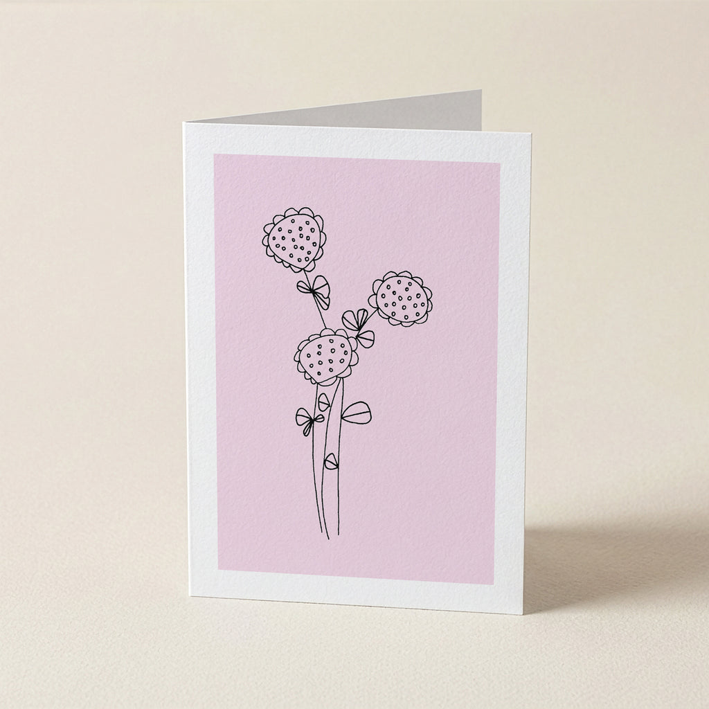 WS Block 'Big Mama Daisy' Pink - BOTANICAL GREETING CARD