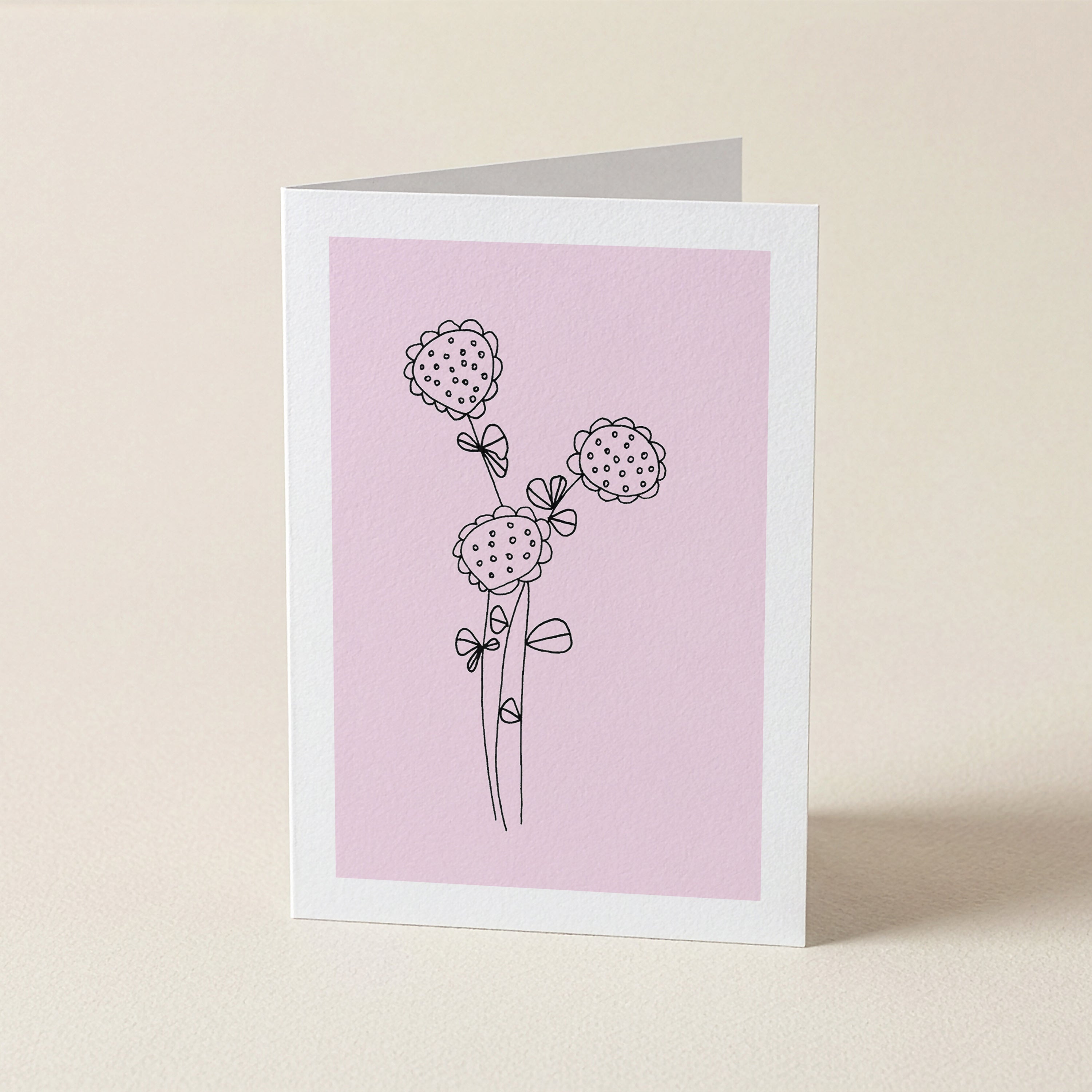 WS Block 'Big Mama Daisy' Pink - BOTANICAL GREETING CARD