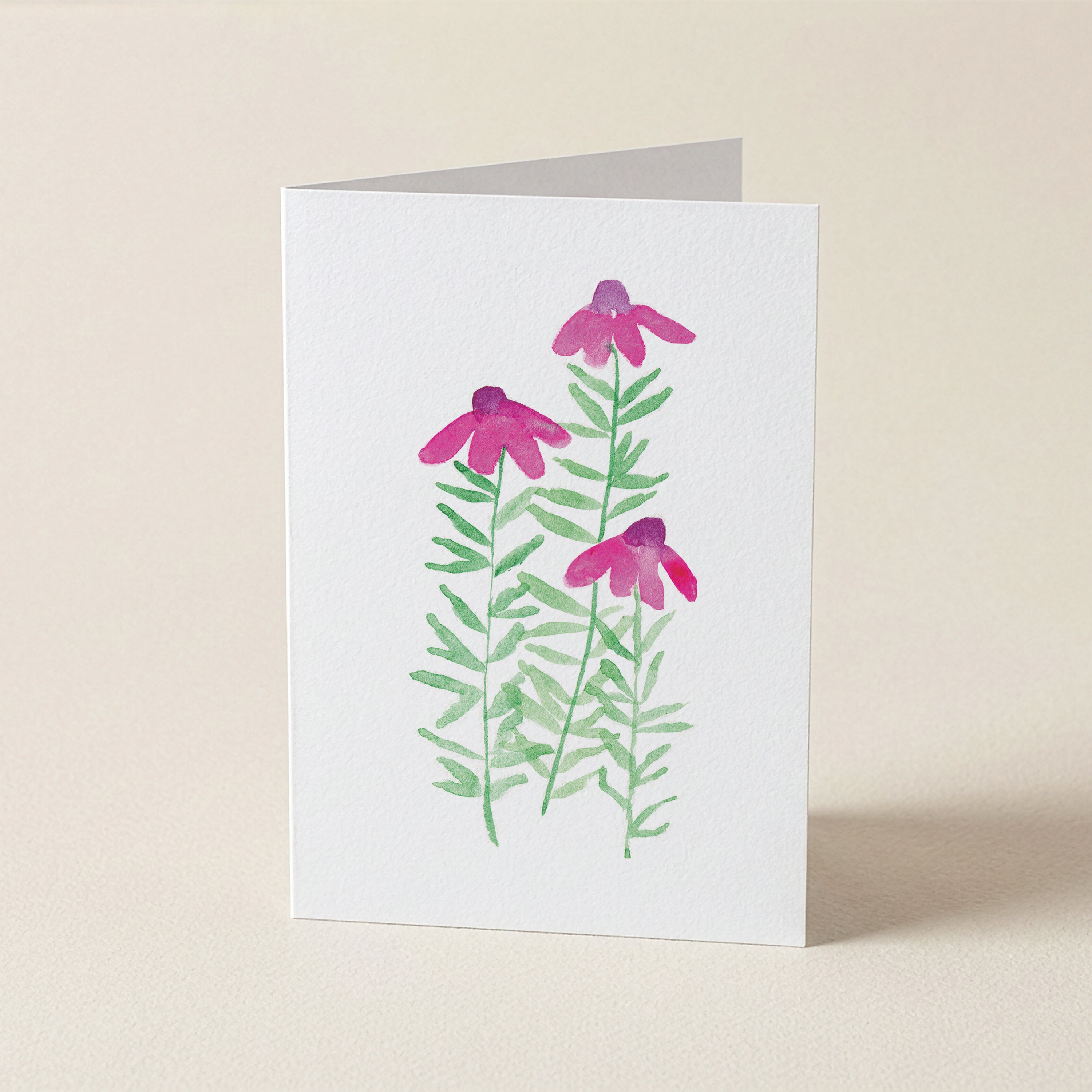 Wildflowers Grow - Pink Blooms - Botanical Greeting Card