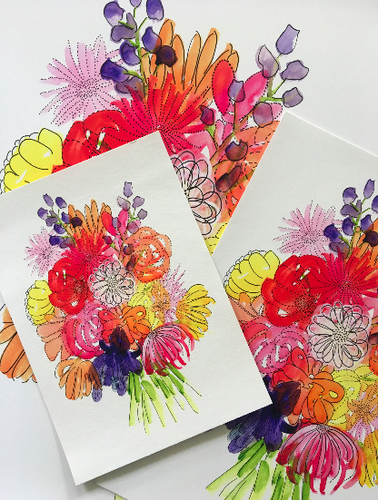 Flower Love - Floral Watercolour ART PRINT — Kim Miatke Art | Calla Collective