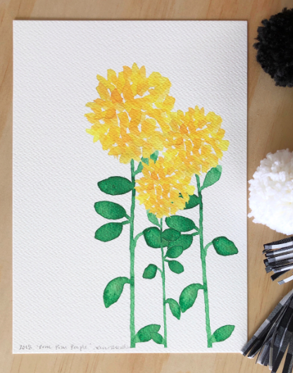 Pom Pom People - Floral Watercolour Art PRINT — Kim Miatke Art | Calla Collective