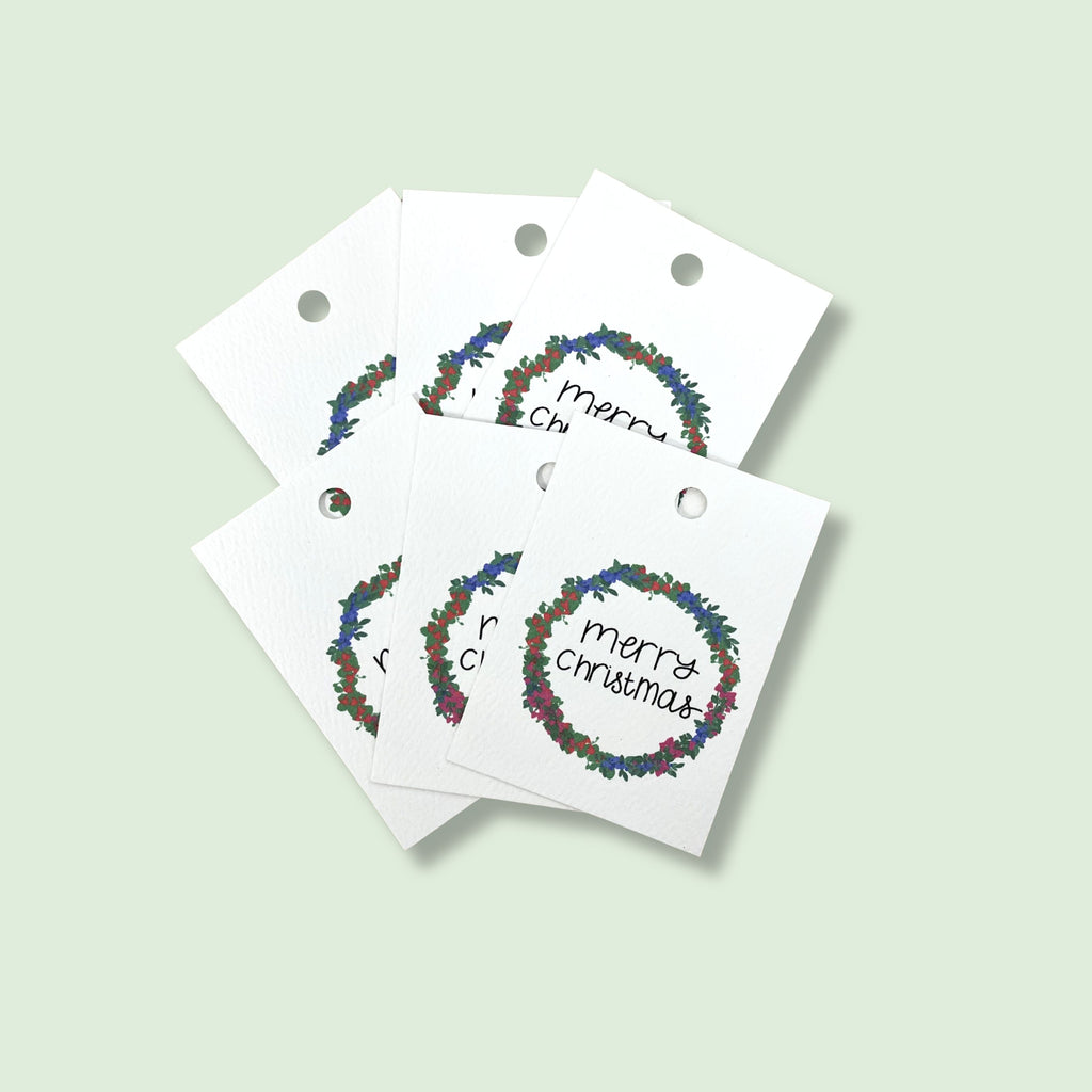 Berry Wreath Tags - Pack of 6 - CH - Christmas Gift Tags