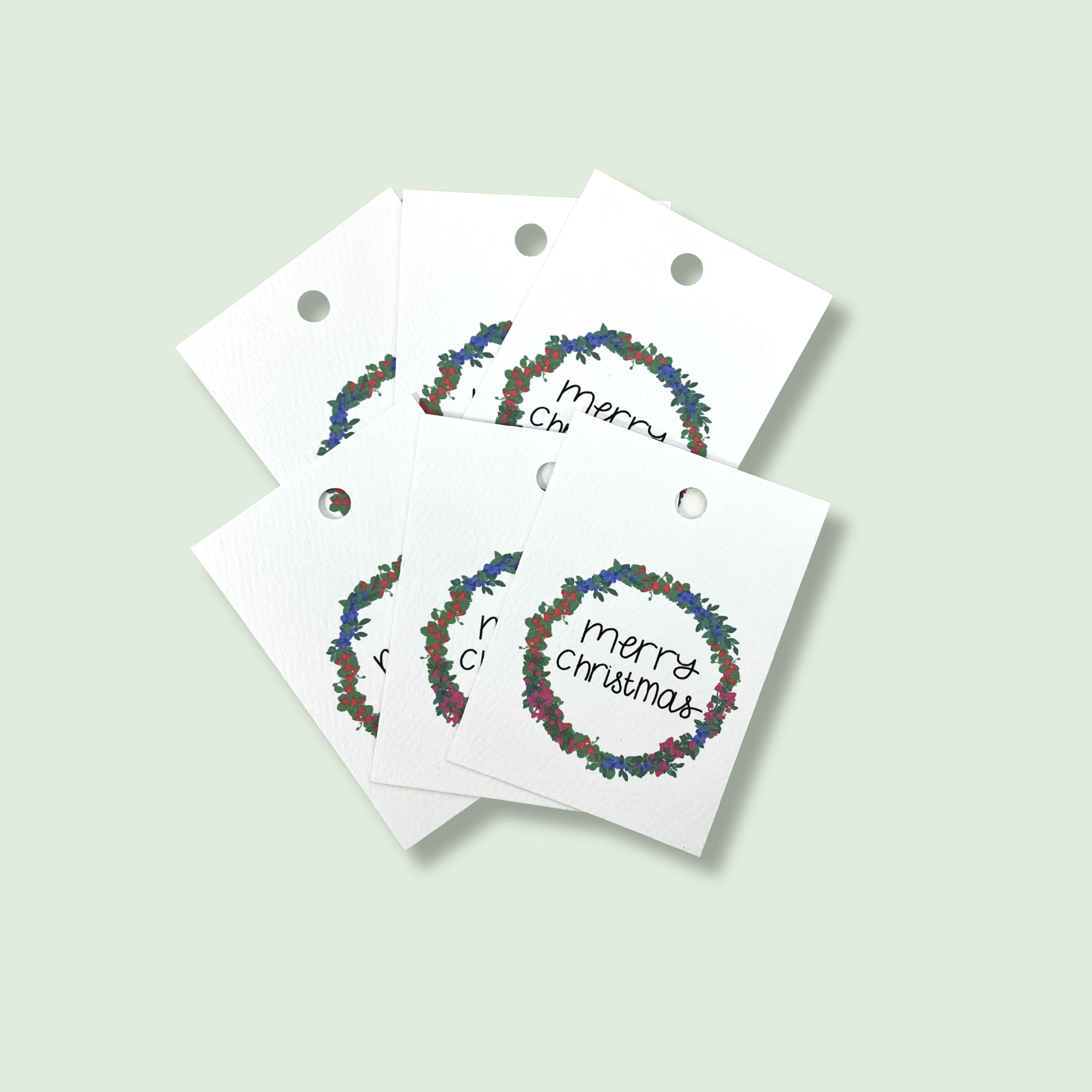 Berry Wreath Tags - Pack of 6 - CH - Christmas Gift Tags