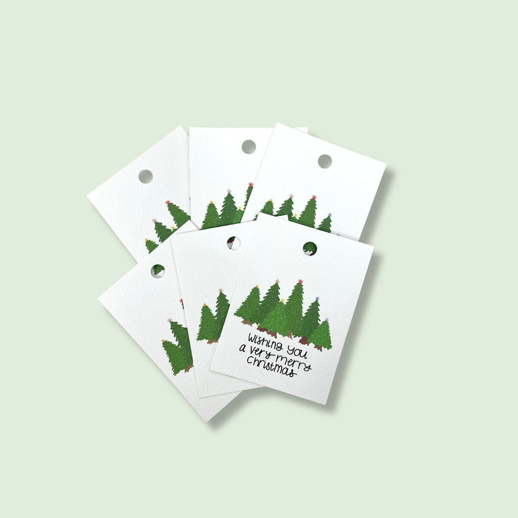 WS Christmas Pine Tags - Pack of 6 - CH - Christmas Gift Tags