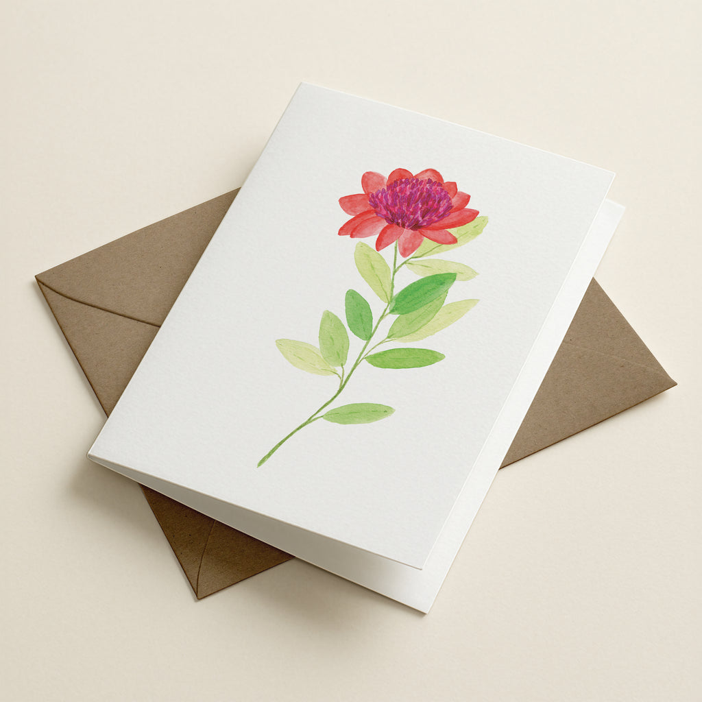 Coral Bloom - Botanical Greeting Card