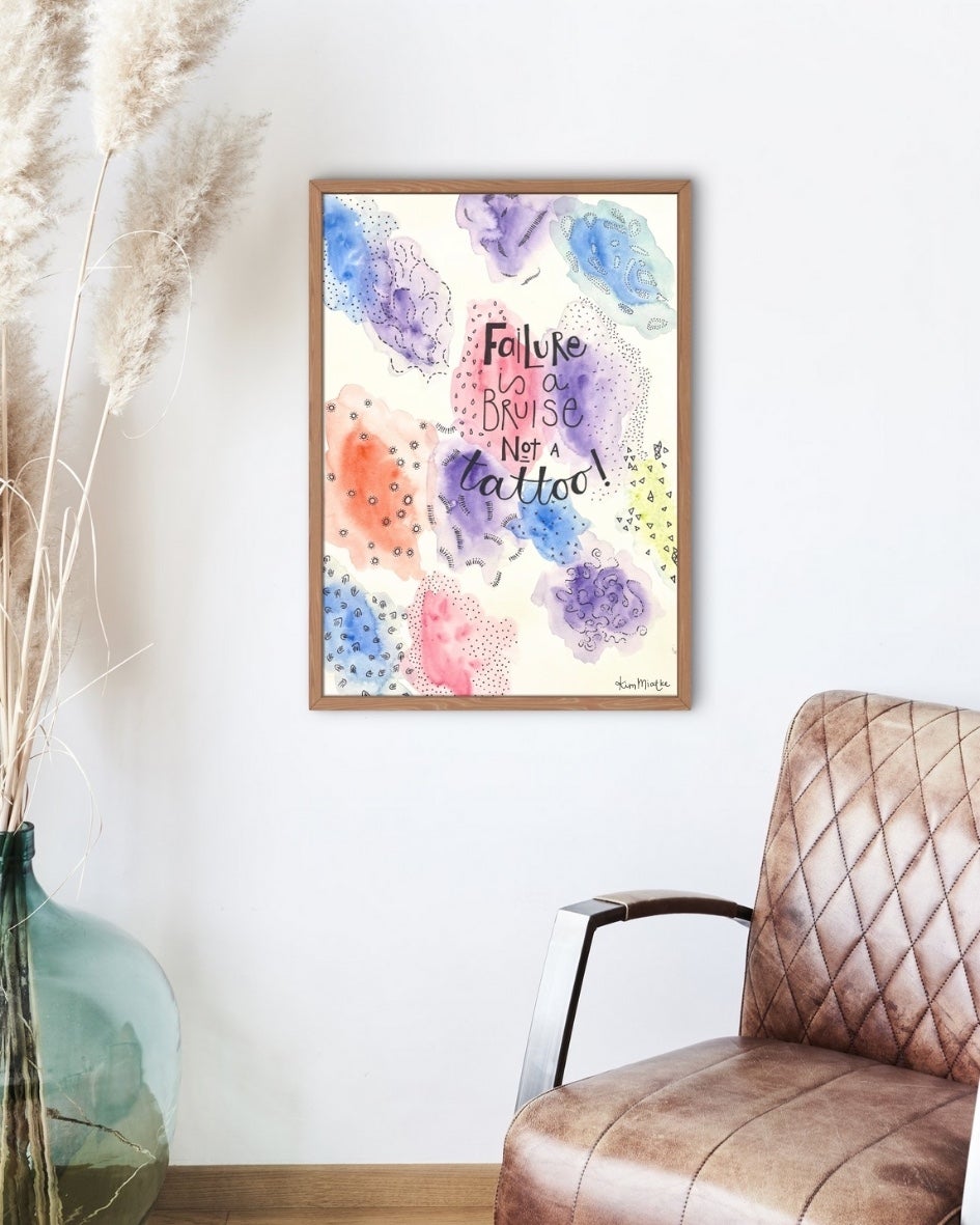 'Failing Pretty' - Watercolour and Word Abstract ART PRINT — Kim Miatke Art | Calla Collective