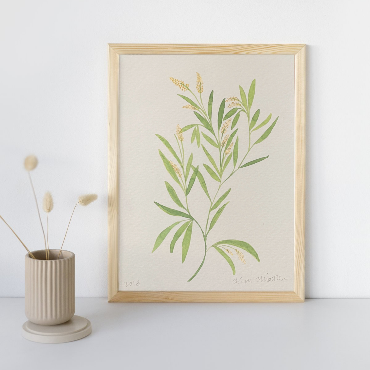 Grow Healthy - Floral Australian Wattle Watercolour  ART PRINT — Kim Miatke Art | Calla Collective