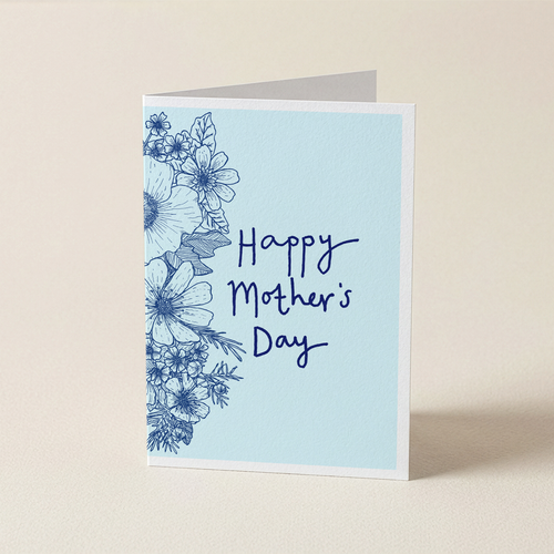 'Happy Mother's Day' Blue Floral Garland — CARD | Calla Collective