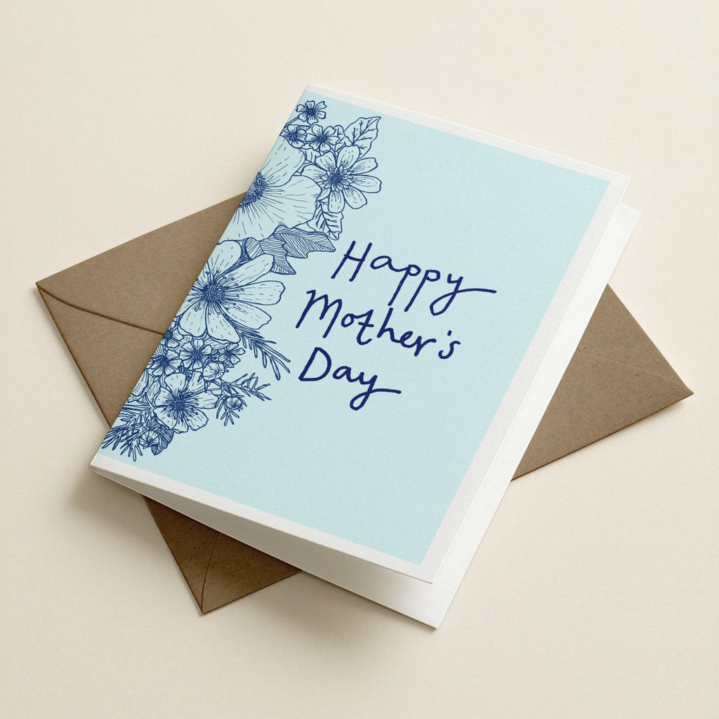 'Happy Mother's Day' Blue Floral Garland — CARD | Calla Collective