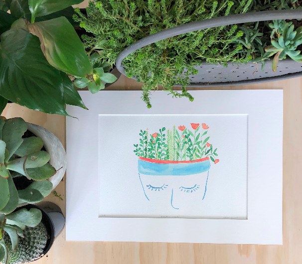 Healthy Head - Watercolour ART PRINT — Kim Miatke Art | Calla Collective