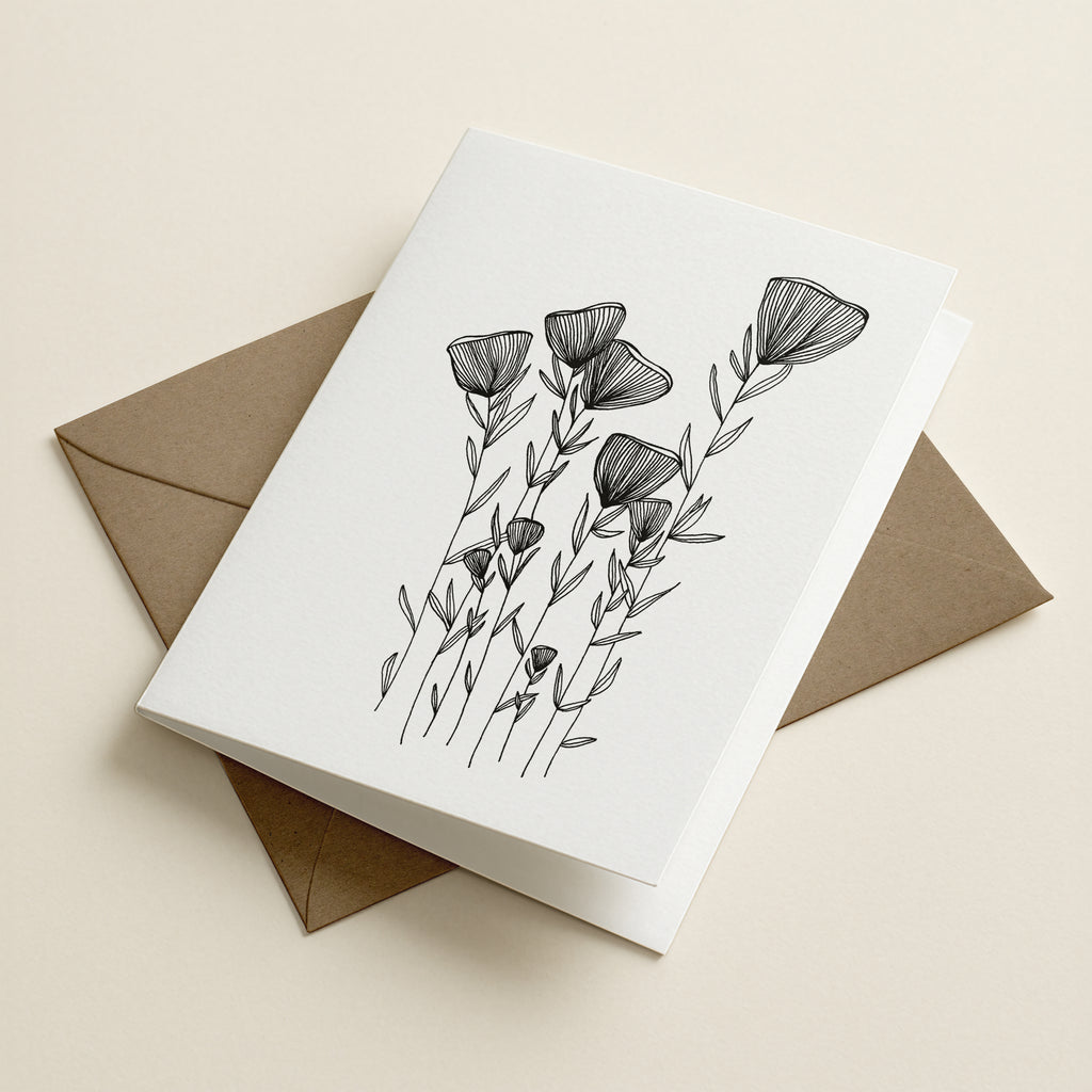 Flutter Floral Wildflower - Botanical Greeting Card