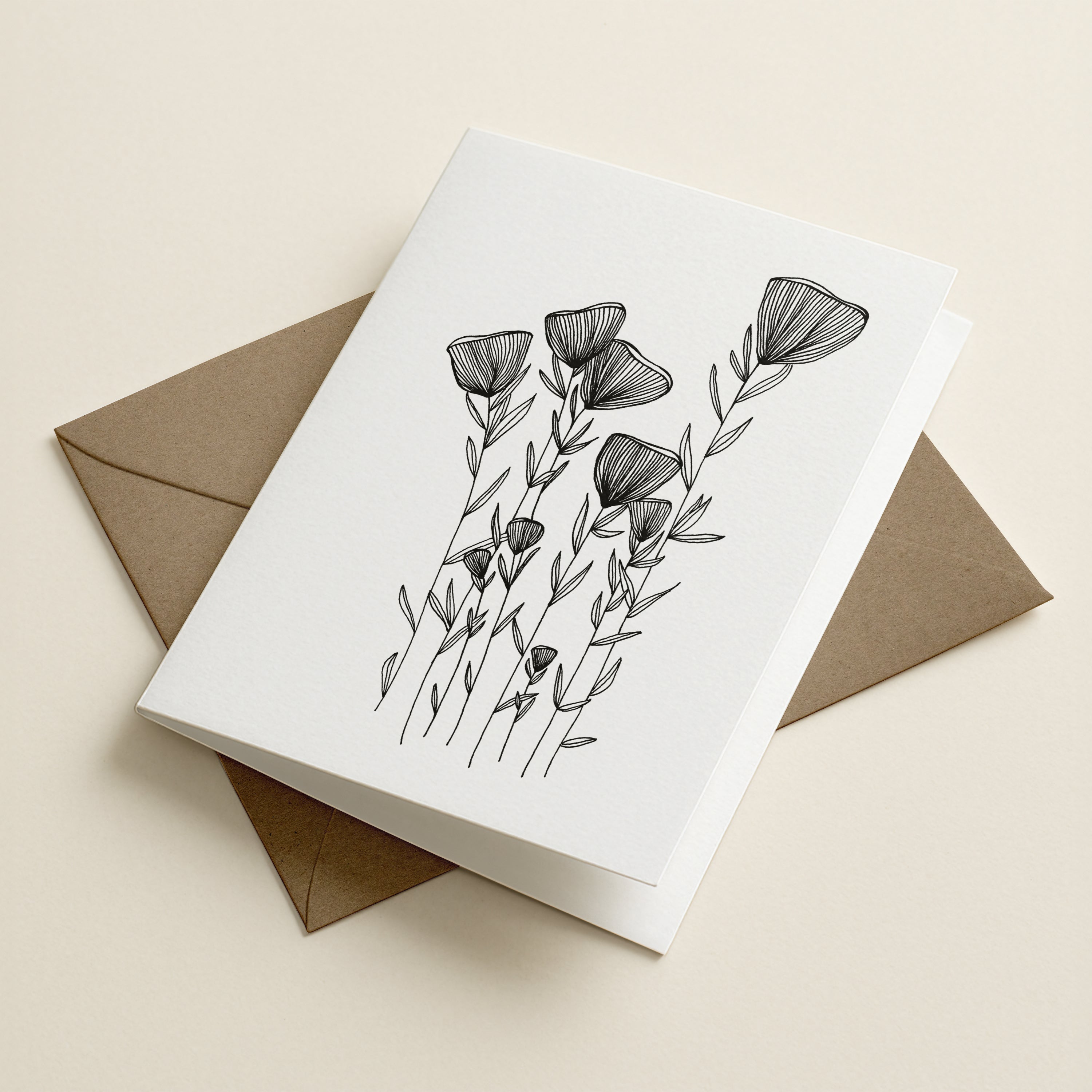 Flutter Floral Wildflower - Botanical Greeting Card