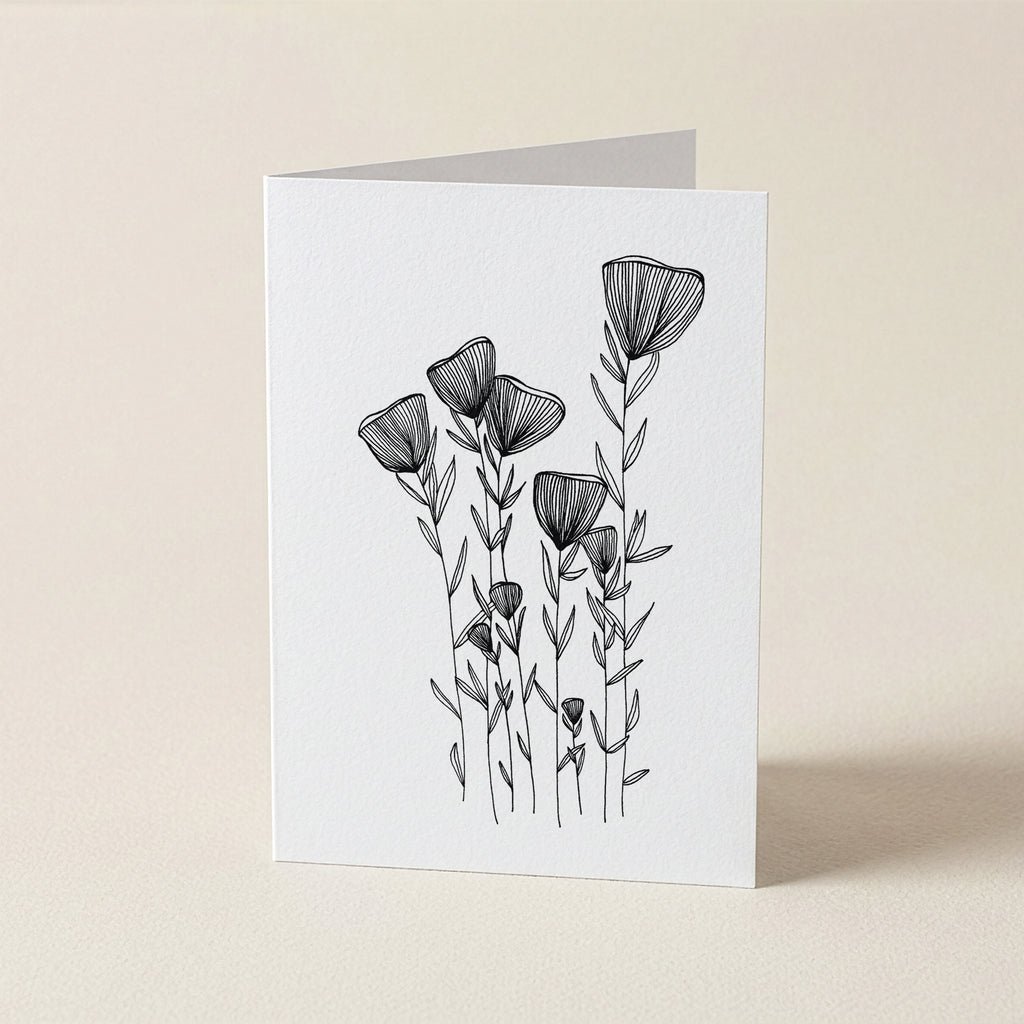 Flutter Floral Wildflower - Botanical Greeting Card