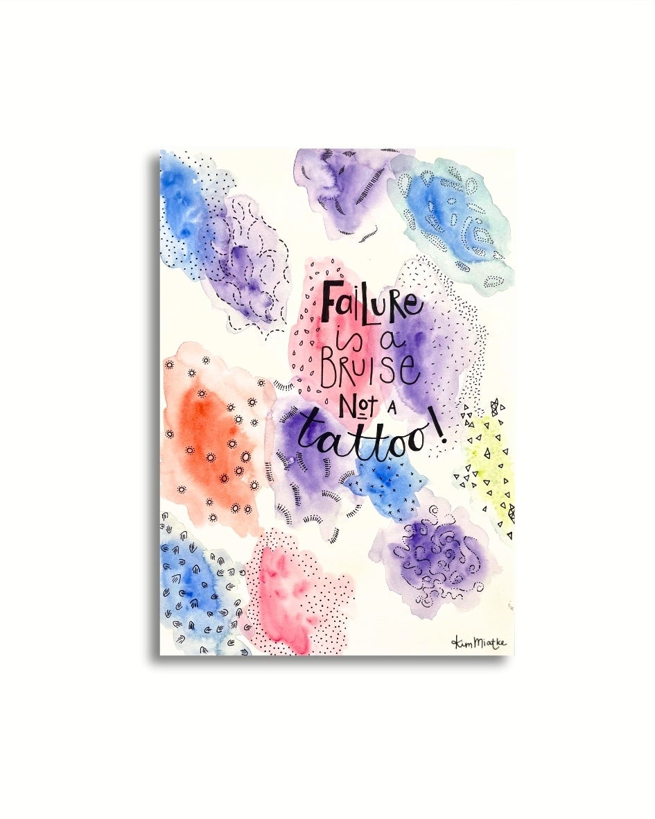 'Failing Pretty' - Watercolour and Word Abstract ART PRINT — Kim Miatke Art | Calla Collective