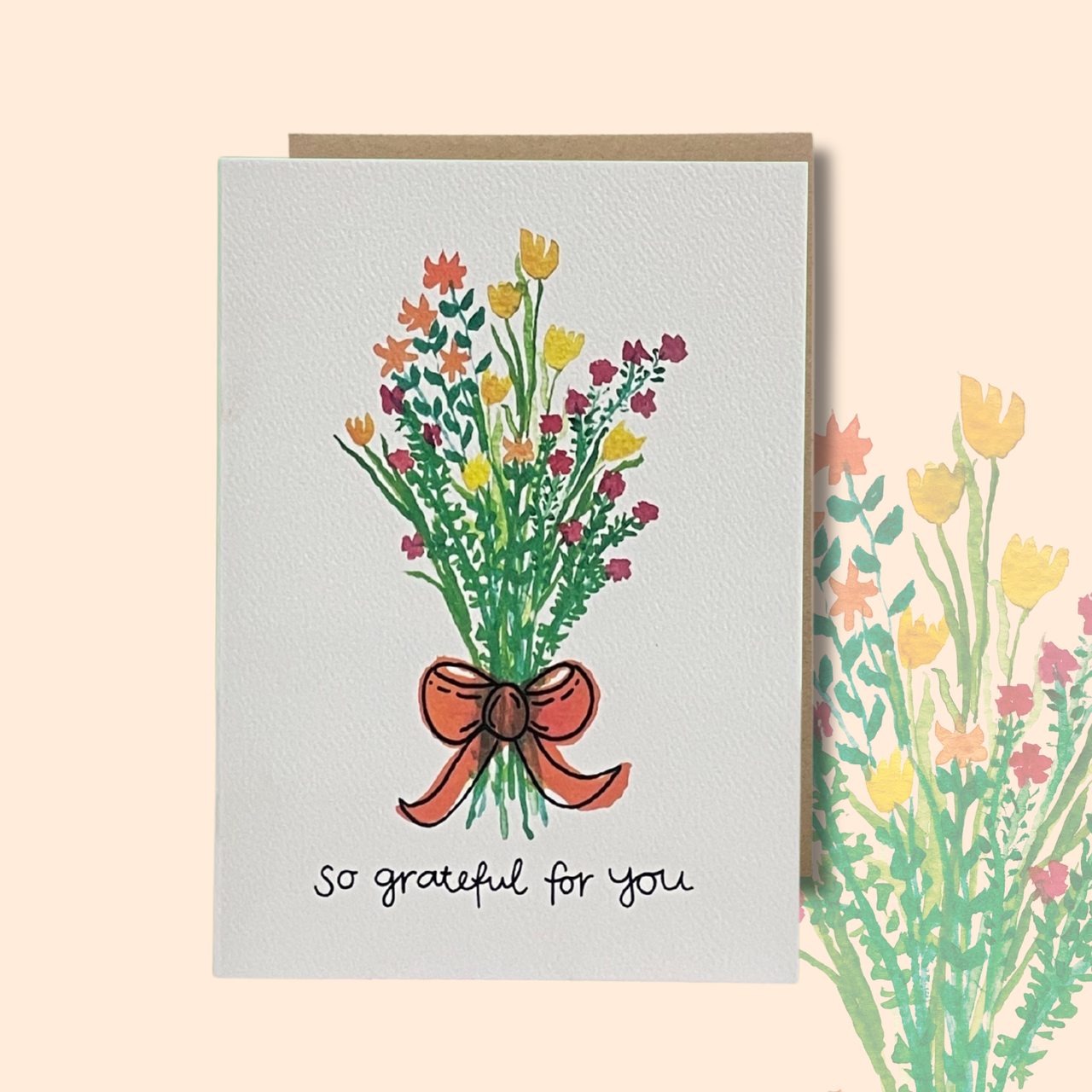 'So grateful for you' (Grateful Flower) - VALENTINE'S DAY CARD — Art Greeting Card | Calla Collective