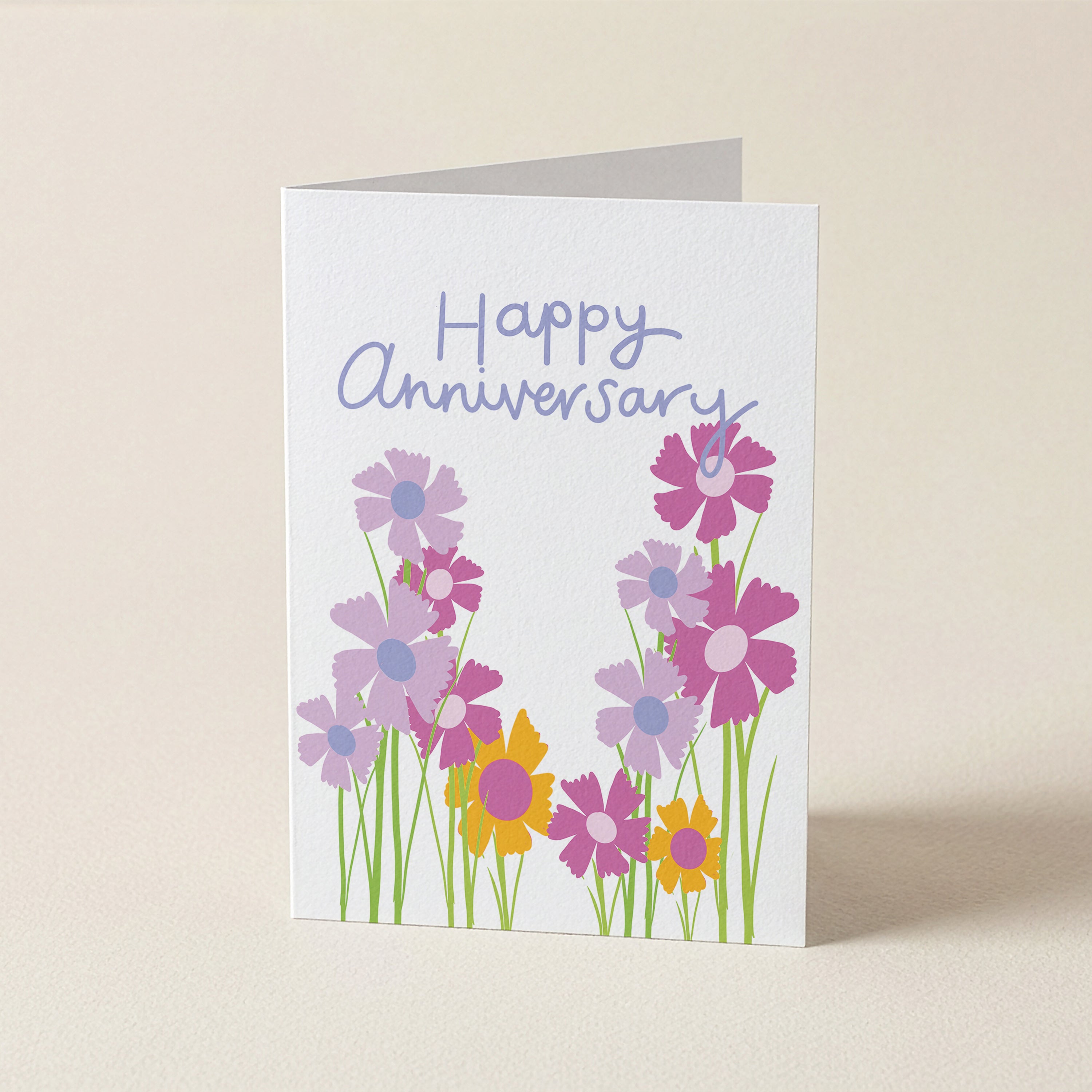 Happy Anniversary Flower GDN - 70S - Word Greeting Card