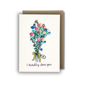 'I really love you' (Blue bouquet) - VALENTINE'S DAY CARD — Art Greeting Card | Calla Collective