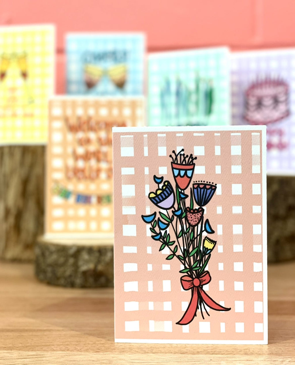 'Bouquet and bow' CHECK CARD — KIM MIATKE ART | Calla Collective