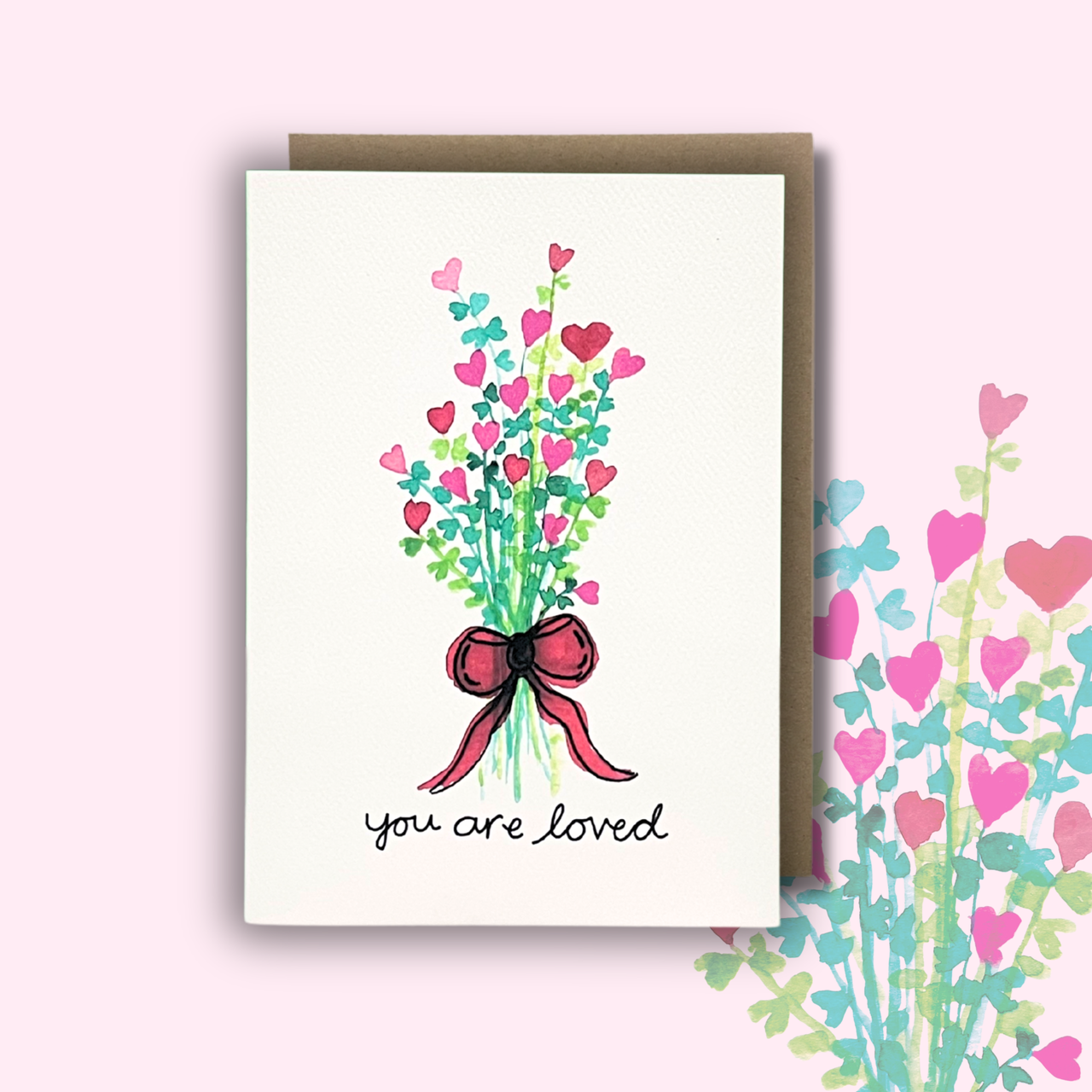 'You are loved' (Bouquet of hearts) - VALENTINE'S DAY CARD — Art Greeting Card | Calla Collective