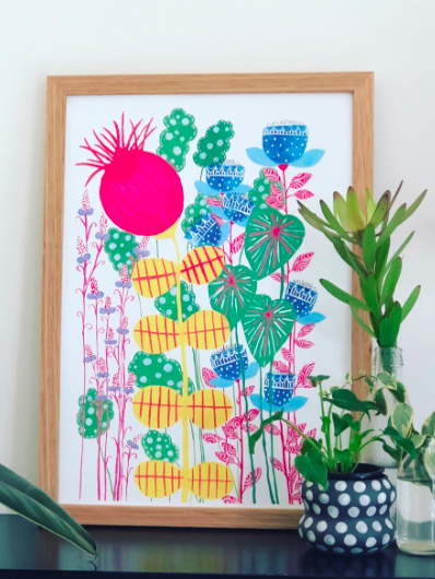 Imagine Giant Flowers - Floral Gouache Art PRINT — Kim Miatke Art | Calla Collective