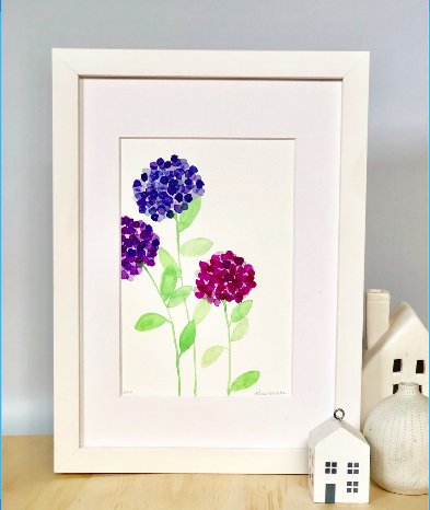 Hydrangea - Floral Watercolour Art PRINT — Kim Miatke Art | Calla Collective