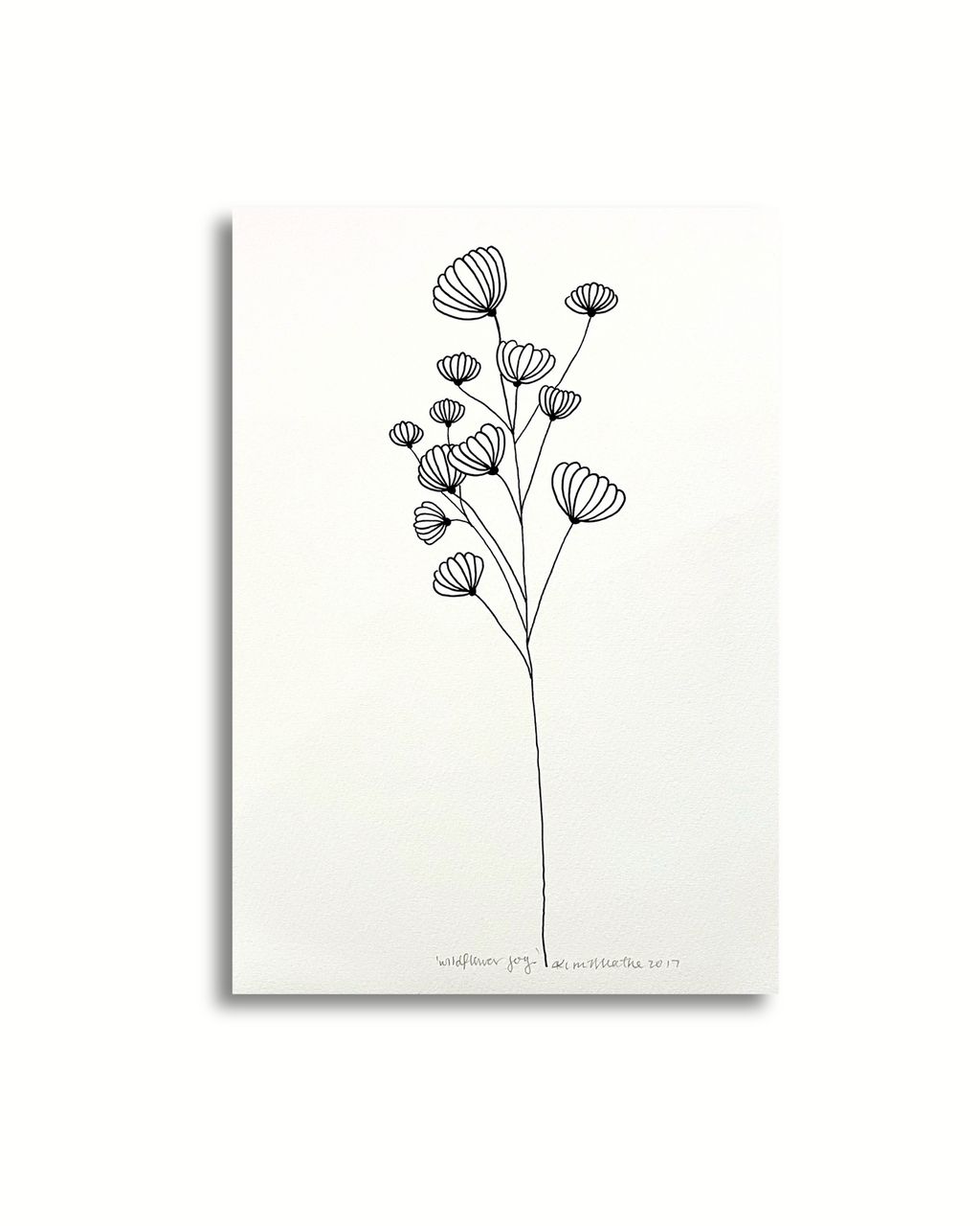 Wildflower Joy - Black/White Ink Art PRINT — Kim Miatke Art | Calla Collective