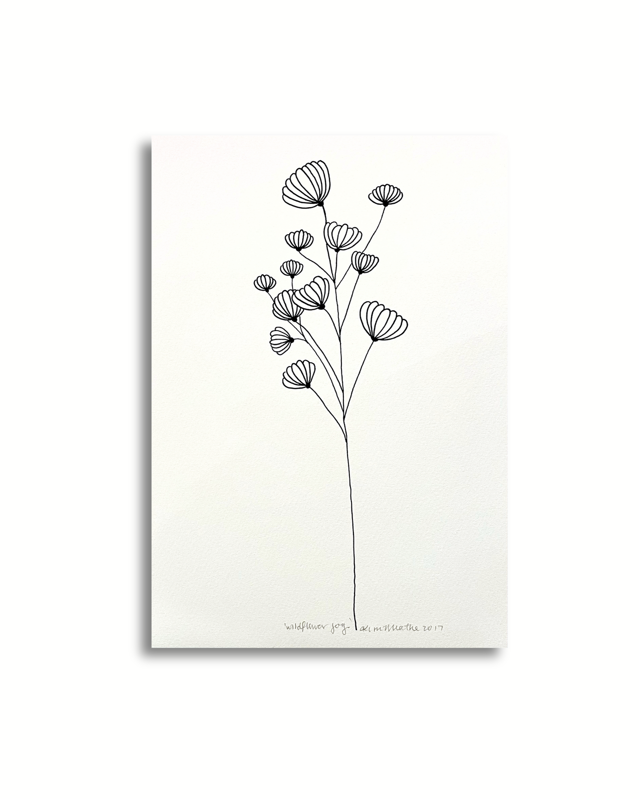 Wildflower Joy - Black/White Ink Art PRINT — Kim Miatke Art | Calla Collective