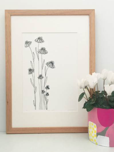 Pretty Wildflower - Black/White Floral Art PRINT — Kim Miatke Art | Calla Collective