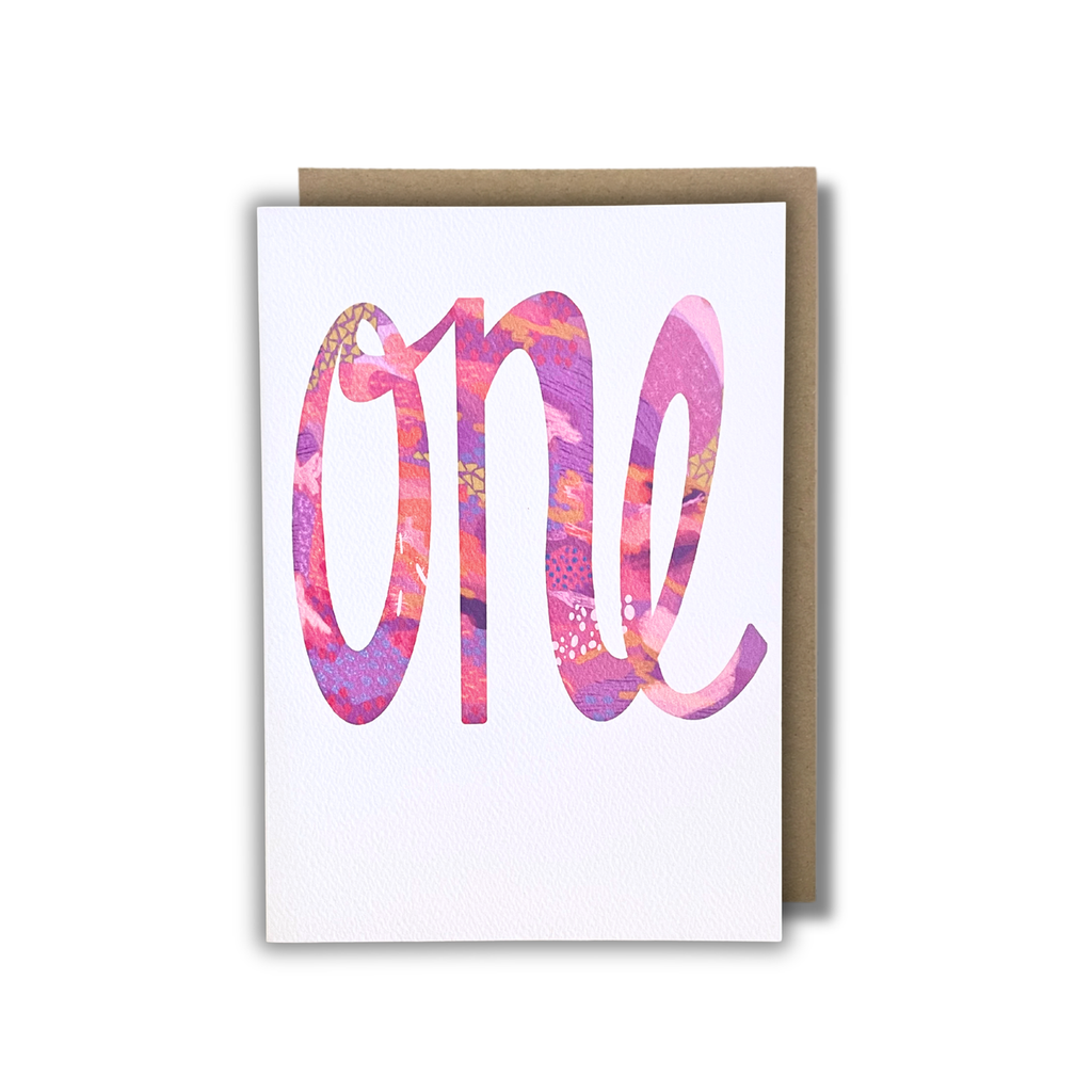 'One' Birthday Card (PINKS) — KIM MIATKE ART | Calla Collective