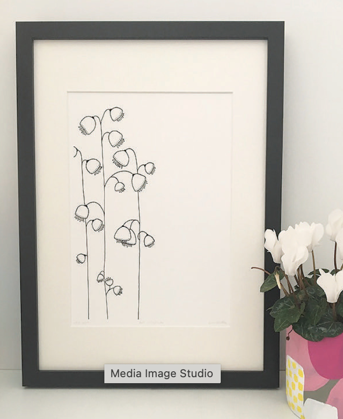 Wildflower Bell - Black/White Ink Art PRINT — Kim Miatke Art | Calla Collective