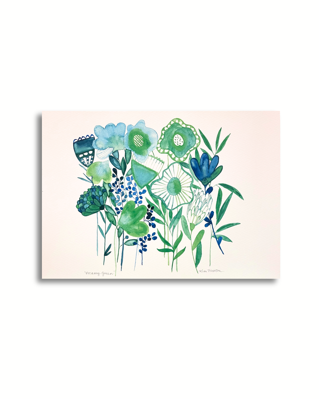 Dreamy Green And Blue Surprise - Floral Watercolour Art PRINT — Kim Miatke Art | Calla Collective