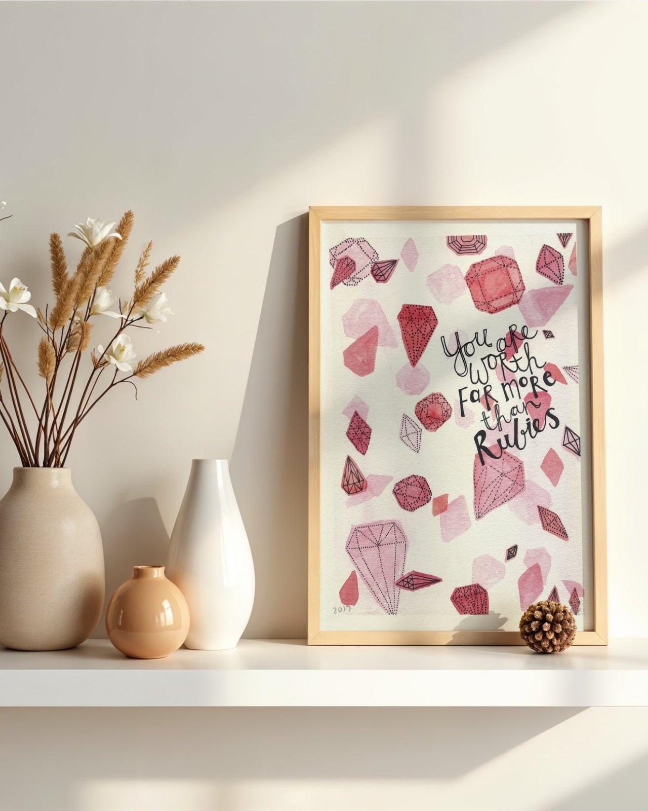 'Worth More' - Watercolour and Word  ART PRINT — Kim Miatke Art | Calla Collective