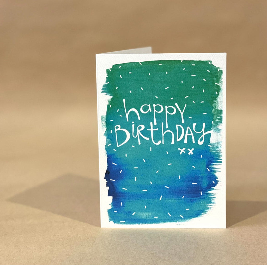 'Happy Birthday xx' (Green + Blue) — KIM MIATKE ART | Calla Collective