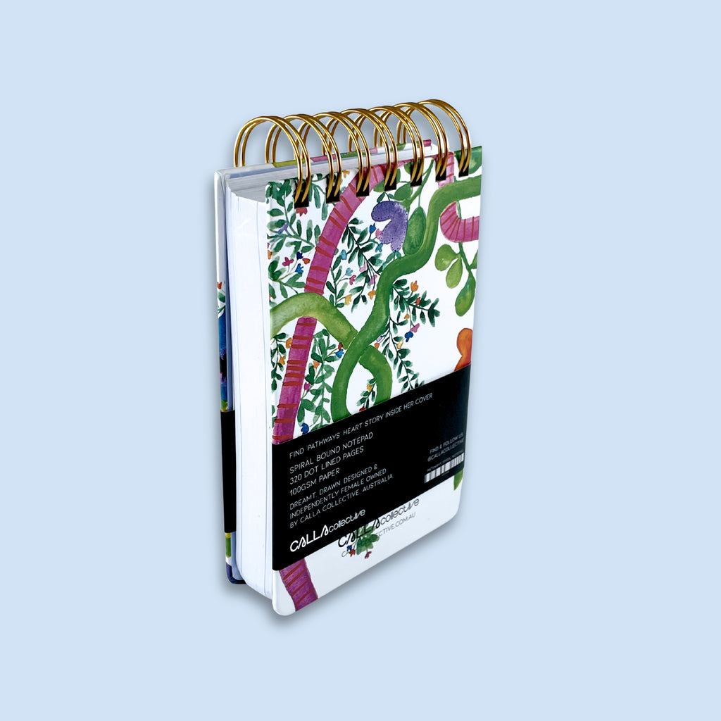 WS Gold Spiral Notebook A6 - Pathways