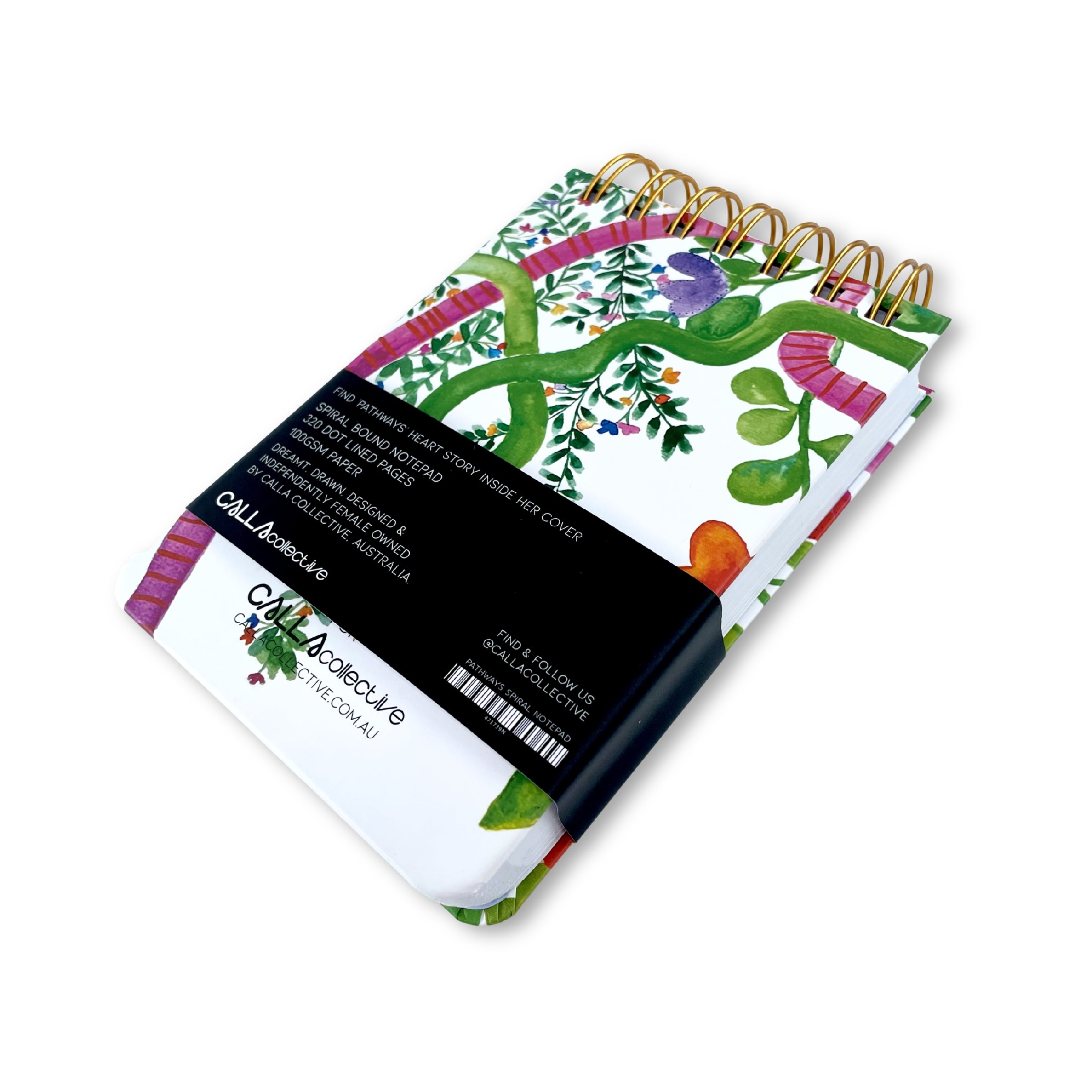 WS Gold Spiral Notebook A6 - Pathways