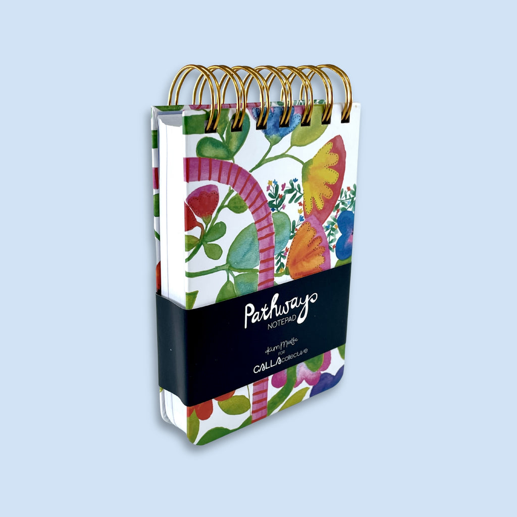 Gold Spiral Notebook A6 - Pathways - KIM MIATKE